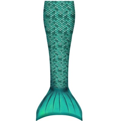 Prachtige turquoise zeemeerminnenstaart. Deze zeemeerminnenstaart wordt geleverd met een monovin. Een monovin heb je nodig om te kunnen zwemmen als een echte zeemeermin. Maak je zeemeermin look compleet met een bijhorende bikini.