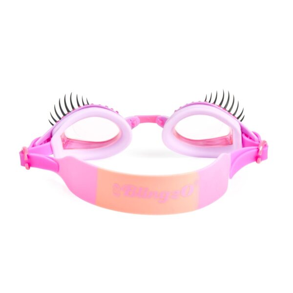 Roze duikbril met glitters en weelderige wimpers