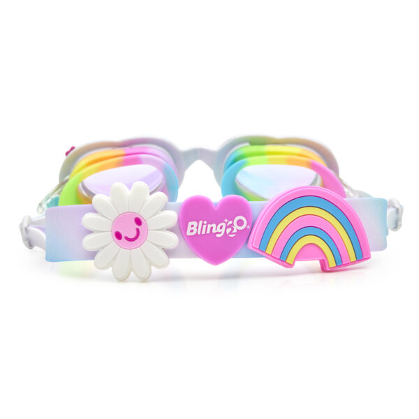 Bling2O zwembril Daisy - Bright Bouquet: Een kleurrijke en vrolijke zwembril met een bloemenpatroon. Biedt helder zicht, UV-bescherming en een verstelbare pasvorm. Voeg plezier en stijl toe aan je zwemuitrusting!